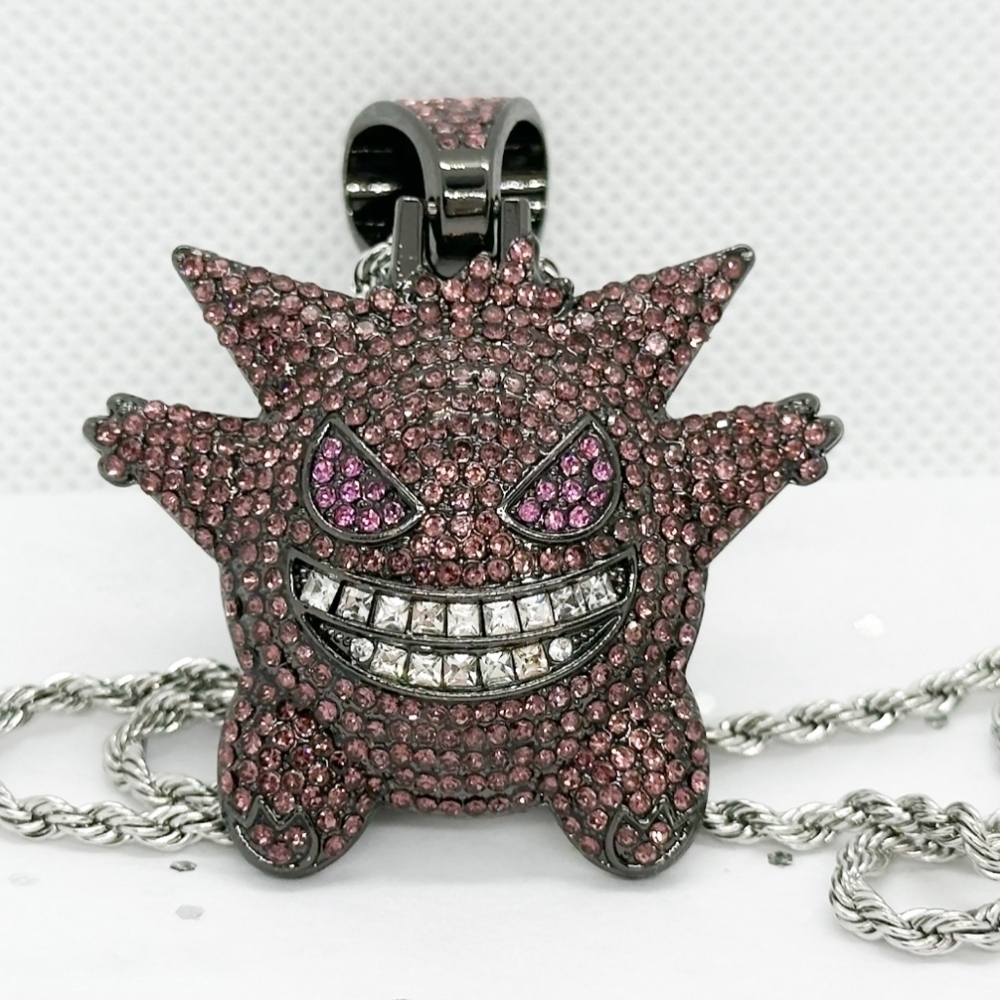 Luxe Gengar Crystal Pendant Necklace Purple Edition - Picture 3 of 6